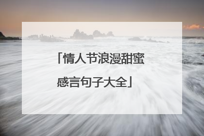 情人节浪漫甜蜜感言句子大全