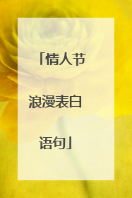 情人节浪漫表白语句