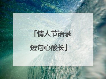 情人节语录短句心酸长