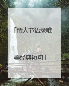 情人节语录唯美经典短句