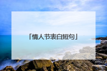 情人节表白短句