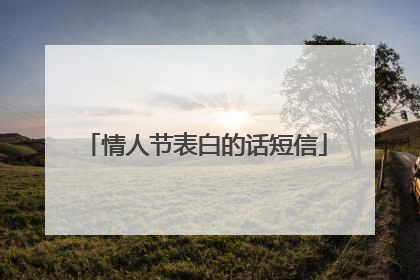 情人节表白的话短信