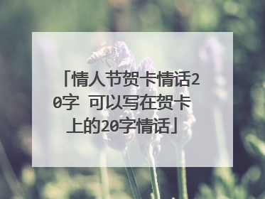 情人节贺卡情话20字 可以写在贺卡上的20字情话