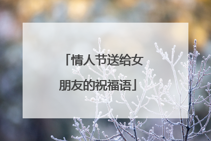 情人节送给女朋友的祝福语