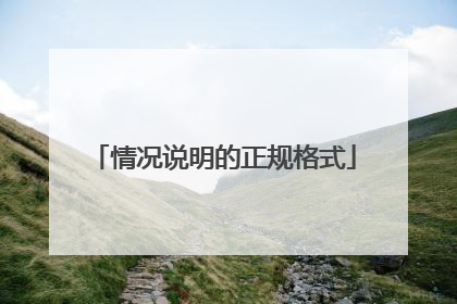 情况说明的正规格式