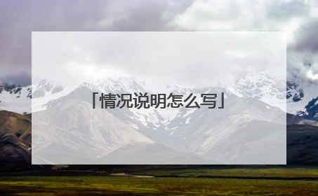 情况说明怎么写