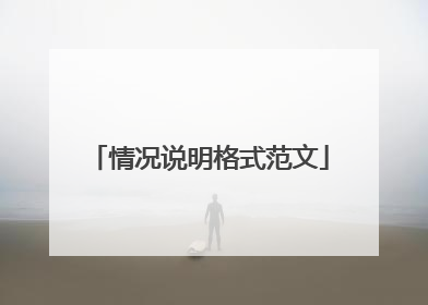 情况说明格式范文