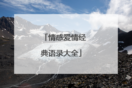 情感爱情经典语录大全