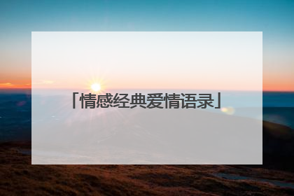 情感经典爱情语录
