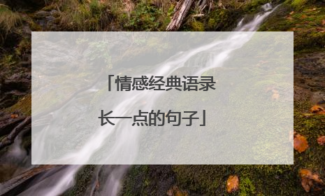 情感经典语录长一点的句子