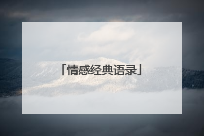 情感经典语录