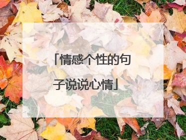 情感个性的句子说说心情