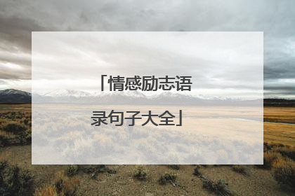 情感励志语录句子大全
