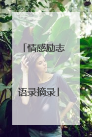 情感励志语录摘录