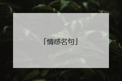 情感名句