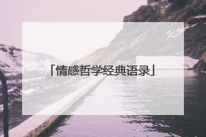 情感哲学经典语录