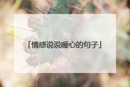 情感说说暖心的句子