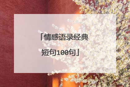 情感语录经典短句100句