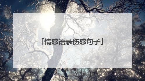 情感语录伤感句子