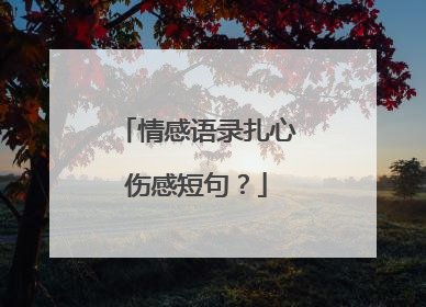 情感语录扎心伤感短句?