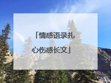 情感语录扎心伤感长文