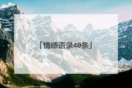 情感语录40条