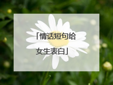 情话短句给女生表白