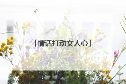 情话打动女人心
