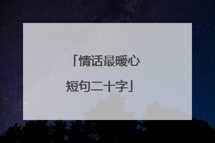 情话最暖心短句二十字