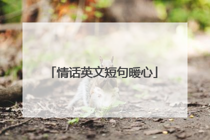 情话英文短句暖心