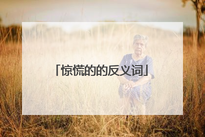 惊慌的的反义词