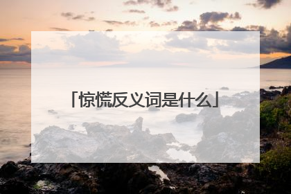 惊慌反义词是什么