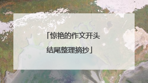 惊艳的作文开头结尾整理摘抄