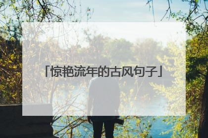 惊艳流年的古风句子