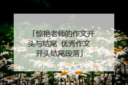 惊艳老师的作文开头与结尾 优秀作文开头结尾段落