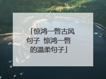 惊鸿一瞥古风句子 惊鸿一瞥的温柔句子