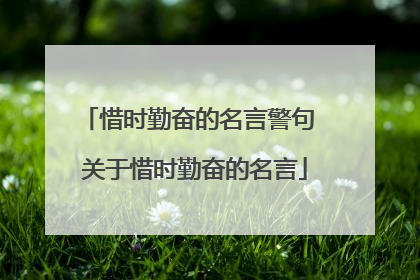 惜时勤奋的名言警句 关于惜时勤奋的名言