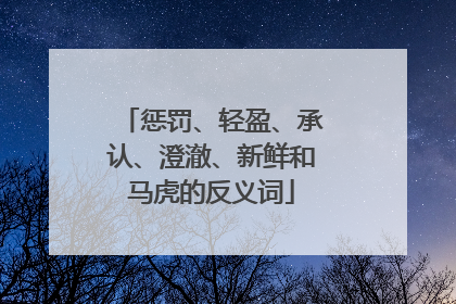 惩罚、轻盈、承认、澄澈、新鲜和马虎的反义词