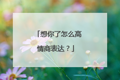 想你了怎么高情商表达?