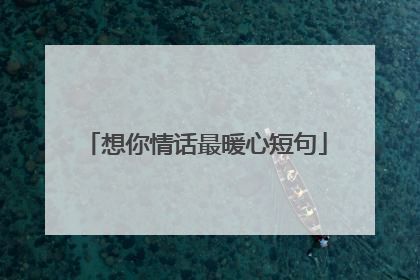 想你情话最暖心短句