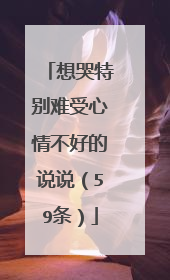 想哭特别难受心情不好的说说(59条)