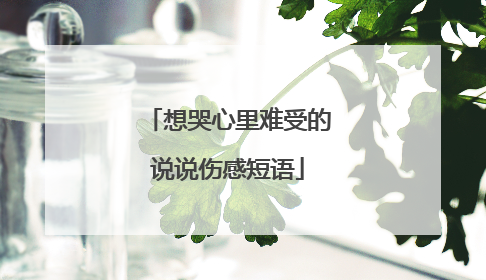 想哭心里难受的说说伤感短语