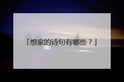 想家的诗句有哪些？