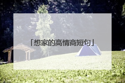 想家的高情商短句