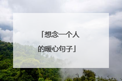 想念一个人的暖心句子