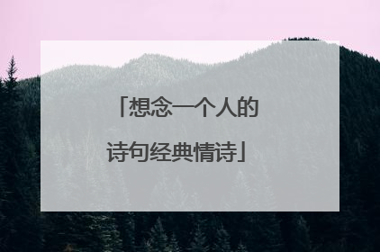 想念一个人的诗句经典情诗