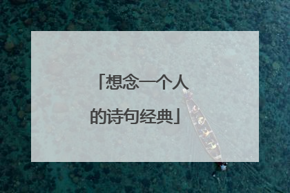 想念一个人的诗句经典
