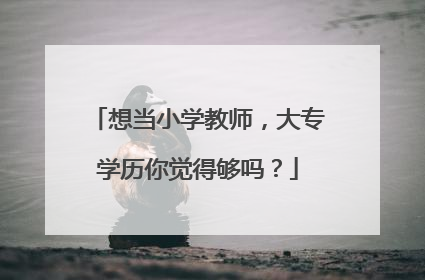 想当小学教师,大专学历你觉得够吗?