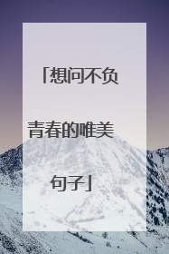 想问不负青春的唯美句子