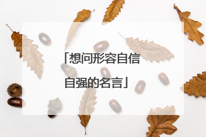 想问形容自信自强的名言
